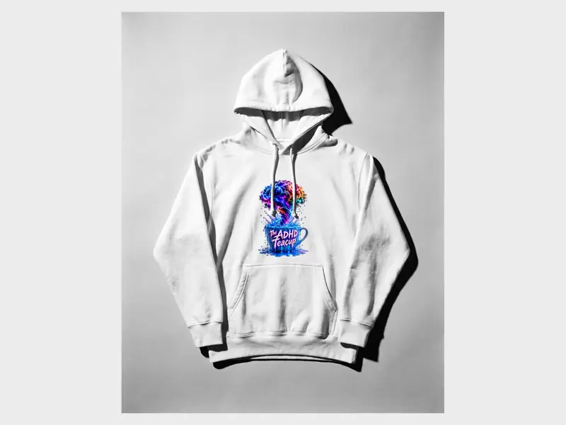The ADHD Teacup Logo Hoodie, hoodie cover